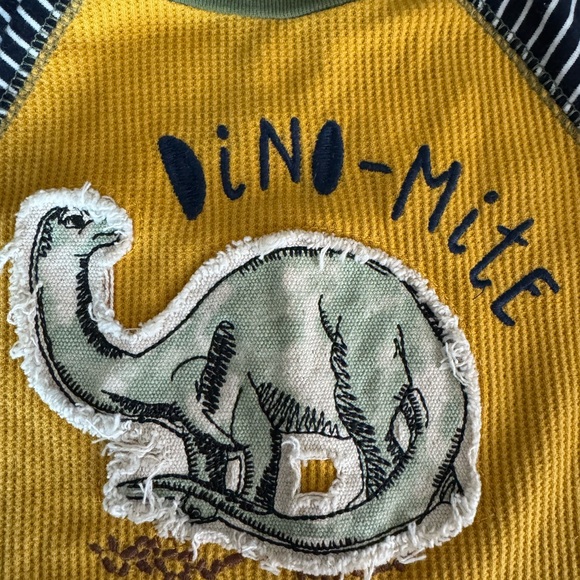 Mud pie Dino-Mite Kids Long Sleeve Shirt - Yellow and Black - Picture 2 of 4